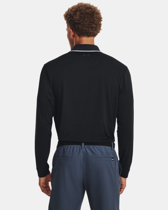Men's UA Playoff 3.0 Long Sleeve Polo in Black image number 1